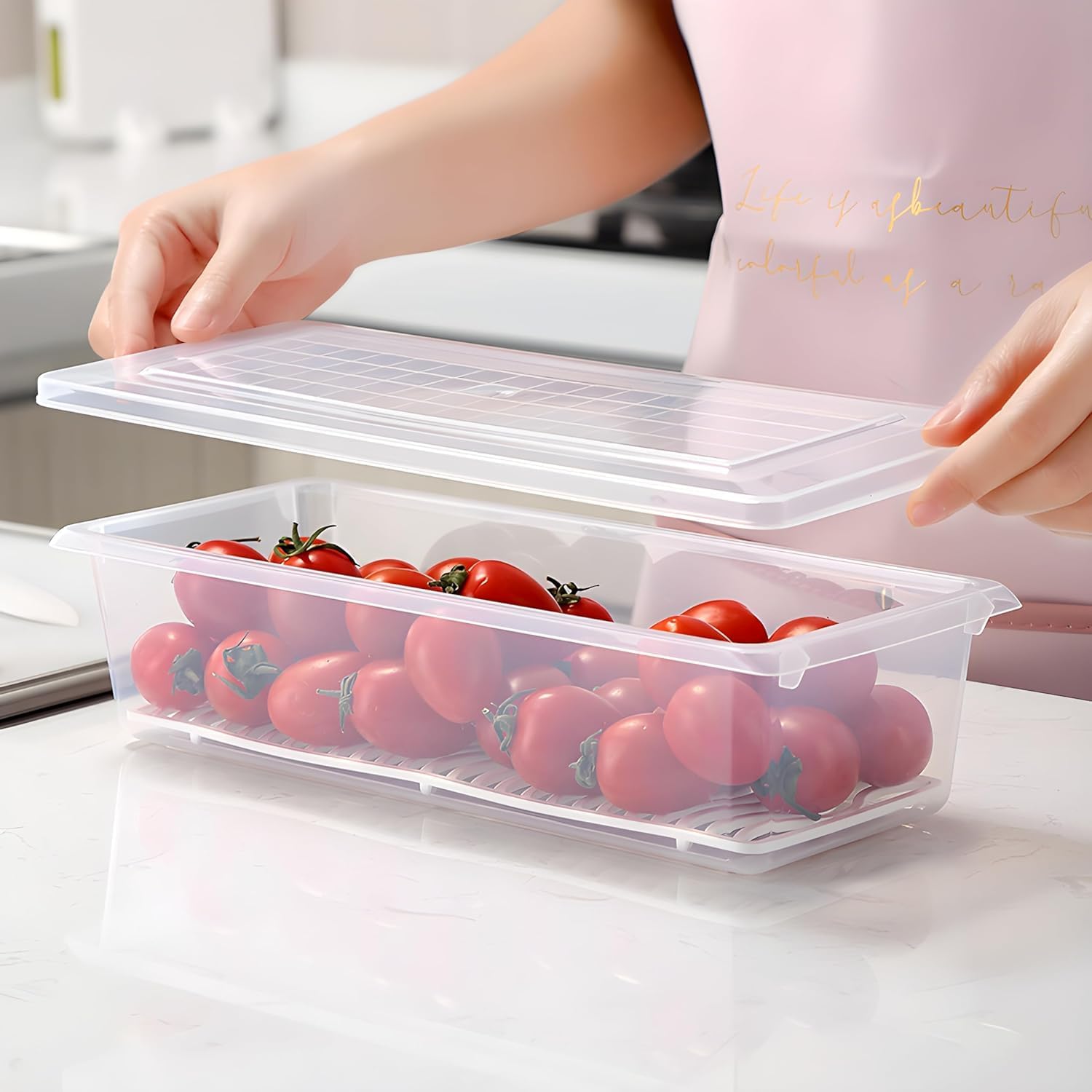 Satpurush Fridge Storage Boxes- Kitchen Containers Set, Masala Box For Kitchen, Plastic Storage Box For Kitchen, Fridge Organise